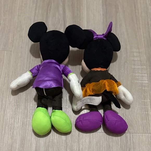 Disney Halloween Small Vampire Mickey and Skeleton Minnie Plush Duo - Picture 2 of 5